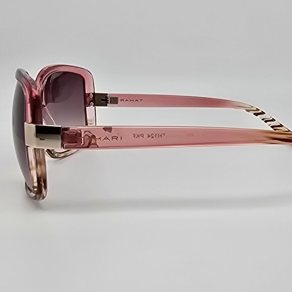 *SOLD* Tahari TH124 Pink Fade Frame Brown Gradient Lens Sunglasses 57-16-126 - Picture 3 of 12